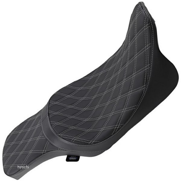 0801-1271 DRAG Specialties シート プレデター 2アップ ハーレー ツーリング ダブルダイヤモンド/シルバーステッチ