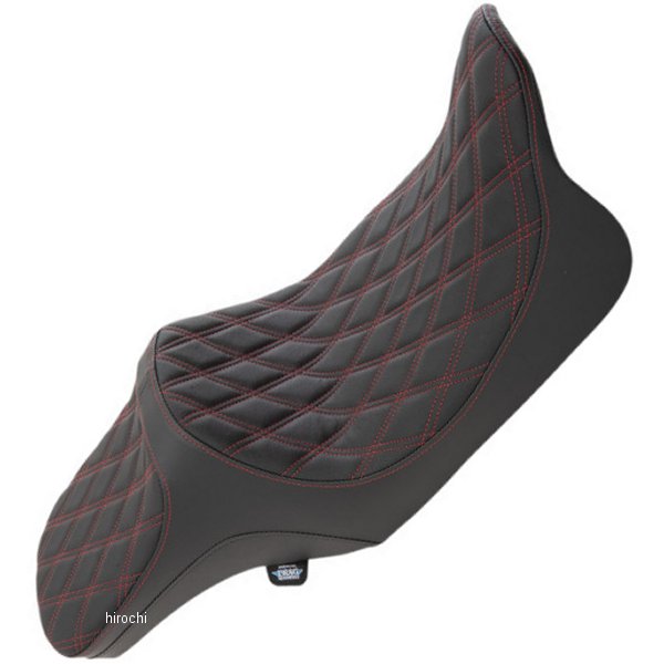 0801-1310 DRAG Specialties ドラックスペシャリティーズ シート プレデター3 ハーレー ツーリング ダブルダイヤモンド 赤ステッチ
