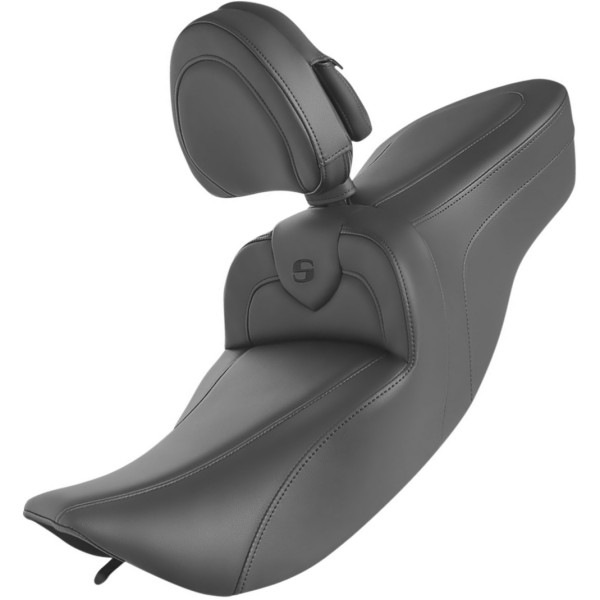 0801-1416 サドルメン SADDLEMEN ロードソファー シート 06年 ハーレー FLHX バックレスト有 黒