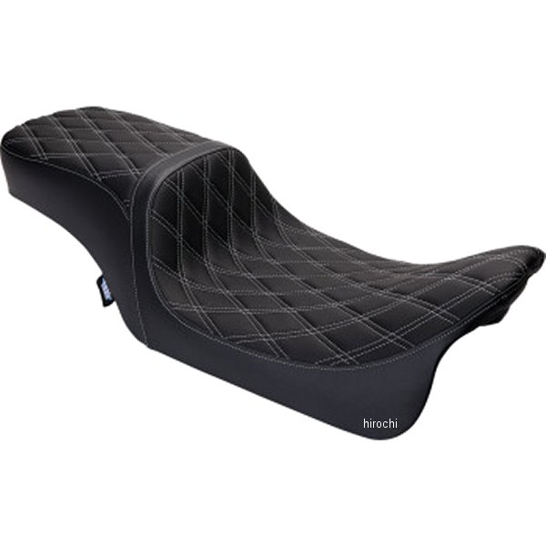 0801-1492 DRAG シート PREDATOR 2UP ダブルダイヤモンド 08年-22年 FLHR 黒/シルバーステッチ