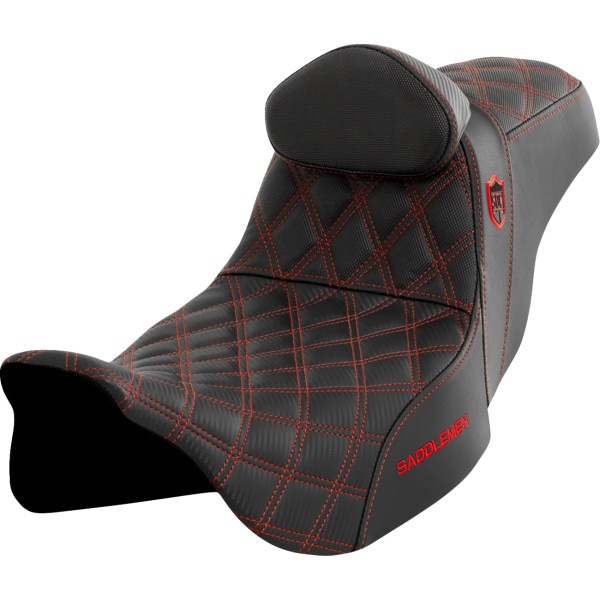 0801-1665 サドルメン Saddlemen シート SDC PERF GRIPPER W/BR レッド ステッチ