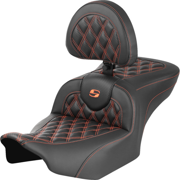 0801-1789 サドルメン Saddlemen シート ROADSOFA LS CF W/BR オレンジ ステッチ