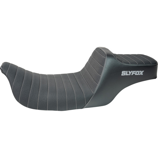 0801-1993 SLYFOX ハイヌーンシート クラシックステッチ グレーロゴ 97年-07年 ハーレー FL