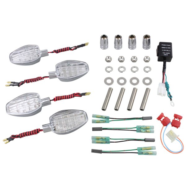 080152 ポッシュ POSH LEDウインカー ライトウエイト -98年 GSX400インパルス メッキ/クリア