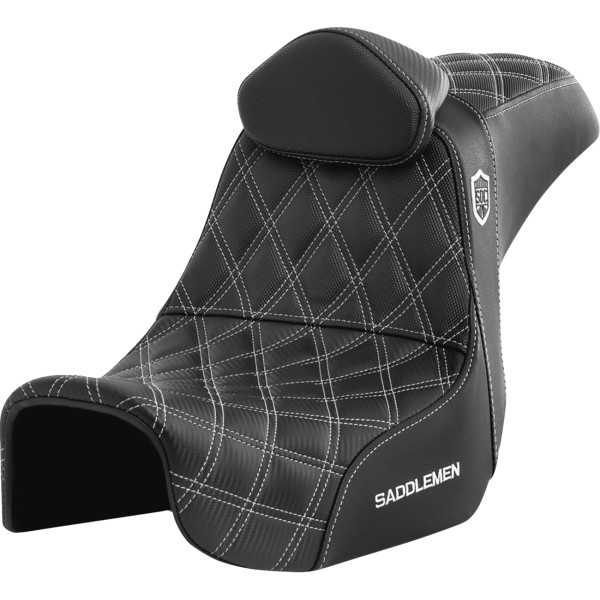 0803-0738 サドルメン Saddlemen シート SDC PERF GRIPPER W/BR ホワイト ステッチ