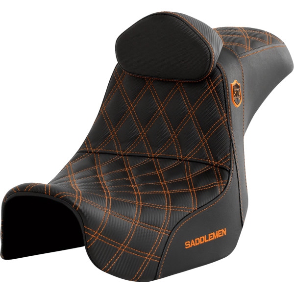 0803-0741 サドルメン Saddlemen シート SDC PERF GRIPPER W/BR オレンジ ステッチ