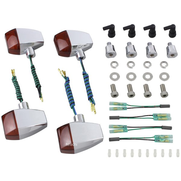 080481 ポッシュ POSH ウインカーキット ZRタイプ スタンダード GSX1400 イナズマ1200/400 メッキ/オレンジ