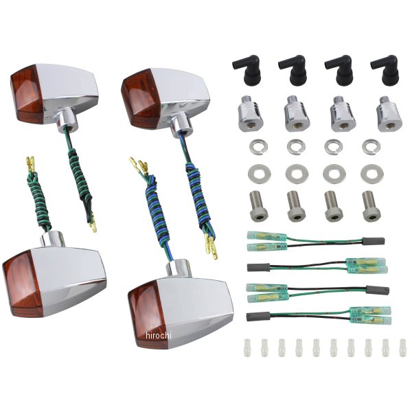 080485 ポッシュ POSH ウインカーキット ZRタイプ クリスタルカット GSX1400 イナズマ1200/400 メッキ/オレンジ