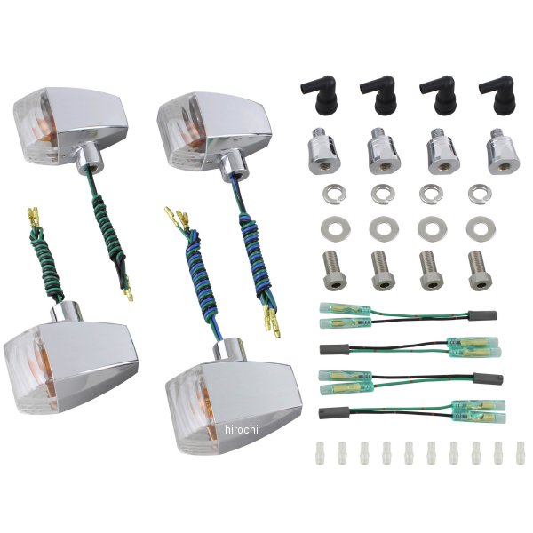 080486 ポッシュ POSH ウインカーキット ZRタイプ クリスタルカット GSX1400 イナズマ1200/400 メッキ/クリア