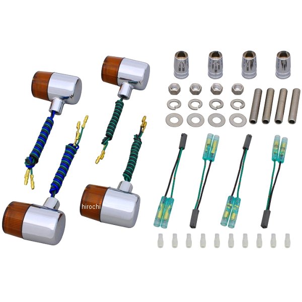 080491-53 ポッシュ POSH ウインカーセット スズキ クラシカルシリーズ 71タイプ メッキ/オレンジ