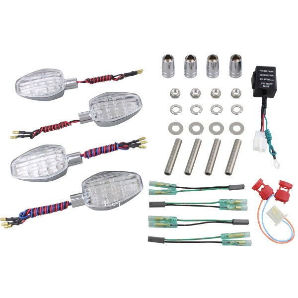 080652 ポッシュ POSH LEDウインカー ライトウエイト GSX1400、イナズマ1200/400 メッキ/クリア