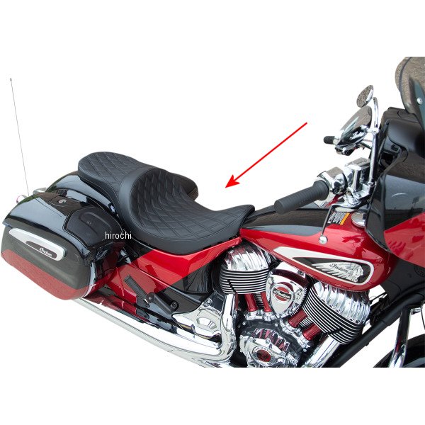 0810-2258 DRAG Specialties シート ロープロファイル ツーリング ダブルダイヤモンド 14年-18年 インディアン Chief 黒
