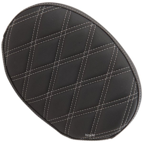 0822-0429 DRAG Specialties バックレストパッド オーバル ハーレー ツーリング ダブルダイヤモンド シルバーステッチ