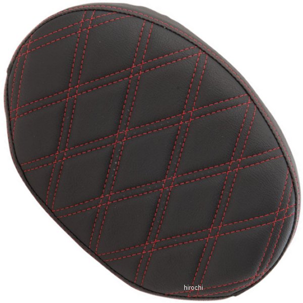 0822-0430 DRAG Specialties バックレストパッド オーバル ハーレー ツーリング ダブルダイヤモンド 赤ステッチ