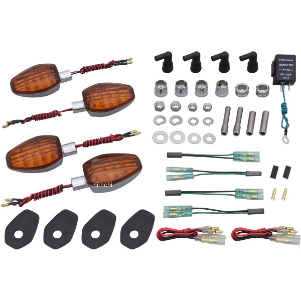 084151 ポッシュ POSH ライトウェイトLEDウインカーセット 16年-19年 GSX-S1000F メッキ/オレンジ