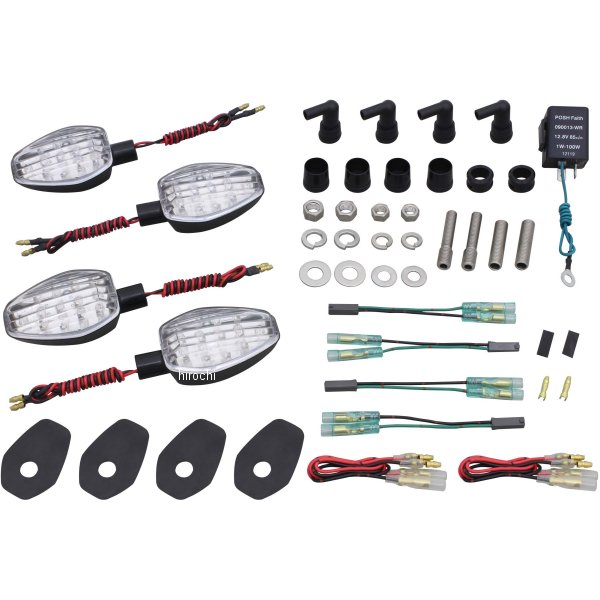 084152-06 ポッシュ POSH ライトウェイトLEDウインカーセット 16年-19年 GSX-S1000F 黒/クリア