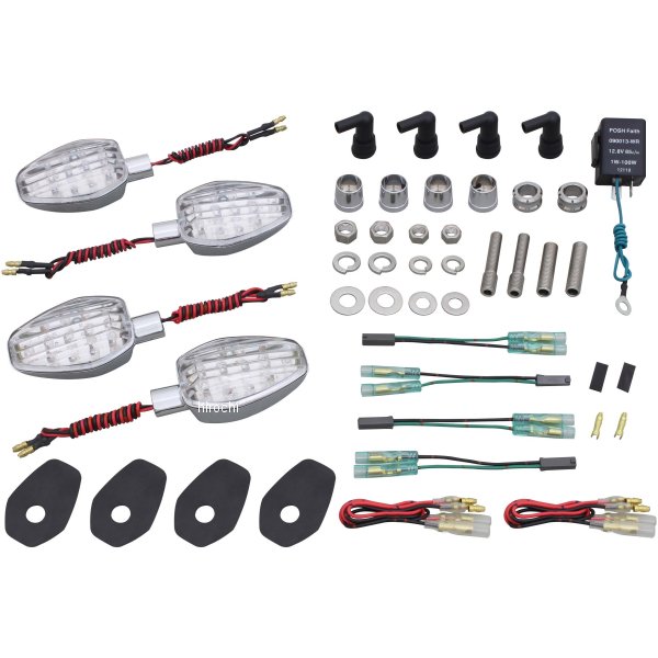 084152 ポッシュ POSH ライトウェイトLEDウインカーセット 16年-19年 GSX-S1000F メッキ/クリア