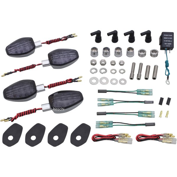 084153 ポッシュ POSH ライトウェイトLEDウインカーセット 16年-19年 GSX-S1000F メッキ/スモーク