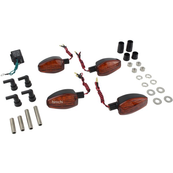 088151-06 ポッシュ POSH ライトウェイトLEDウインカーキット 17年 GSX250R、GSX250FX 黒/オレンジ