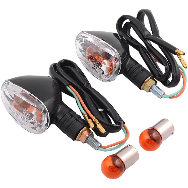 09-03-0911 SP武川 ストリームライン ウインカー2個セット M8 ブラック/12V車 汎用/ネジ長:20mm