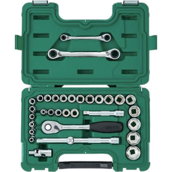 09099 695-8201 SATA社 SATA 6角ソケットレンチセット 差込角12.7mm(33点)