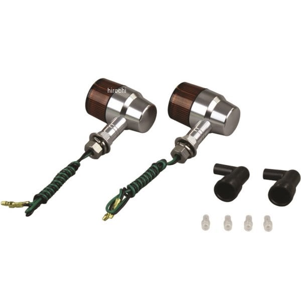 091032-S3 ポッシュ POSH アルミマシンドウインカー 汎用 スーパーバイクミニタイプ ショートステー シングル球 シルバー/オレンジ