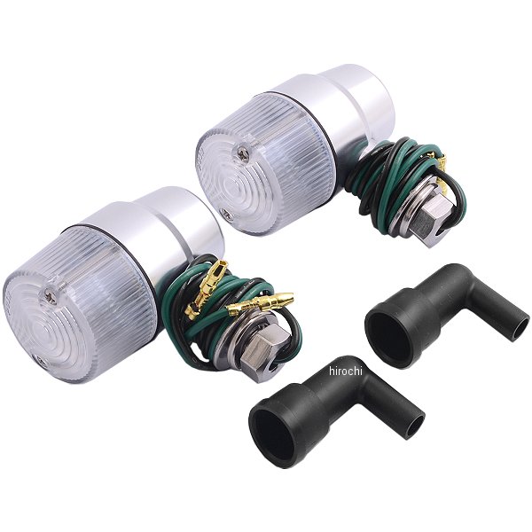 091033-N3 ポッシュ POSH アルミマシンドウインカー 汎用 スーパーバイクミニタイプ ナローショートステー シングル球 シルバー/クリアー