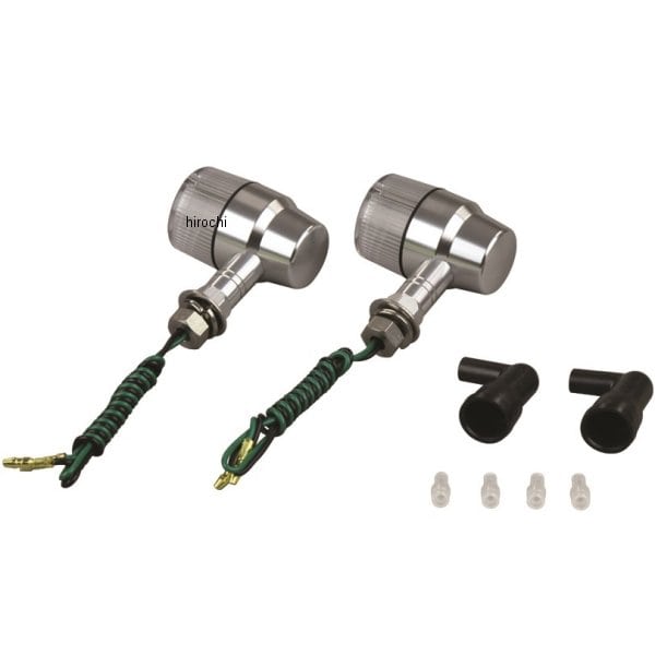 091033-S3 ポッシュ POSH アルミマシンドウインカー 汎用 スーパーバイクミニタイプ ショートステー シングル球 シルバー/クリアー