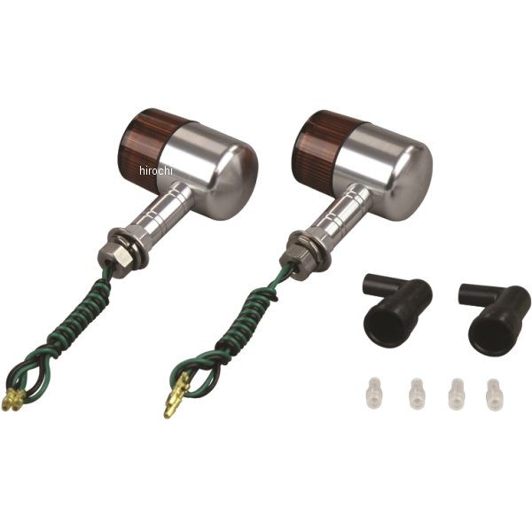 091091-L3 ポッシュ POSH アルミマシンドウインカー 汎用 71タイプ ロングステー シングル球 シルバー/オレンジ