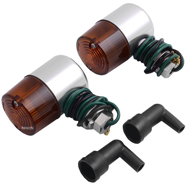 091091-N3 ポッシュ POSH アルミマシンドウインカー 汎用 71タイプ ナローショートステー シングル球 シルバー/オレンジ