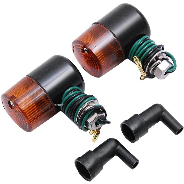 091091-N6 ポッシュ POSH アルミマシンドウインカー 汎用 71タイプ ナローショートステー シングル球 黒/オレンジ