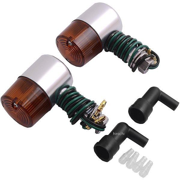 091091-S3 ポッシュ POSH アルミマシンドウインカー 汎用 71タイプ ショートステー シングル球 シルバー/オレンジ