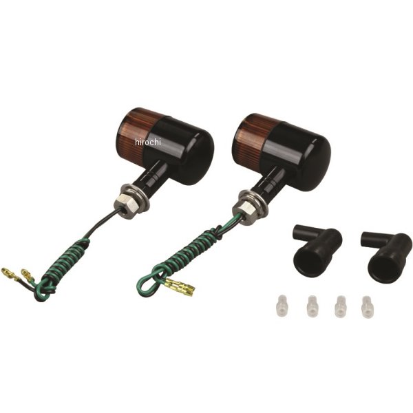 091091-S6 ポッシュ POSH アルミマシンドウインカー 汎用 71タイプ ショートステー シングル球 黒/オレンジ