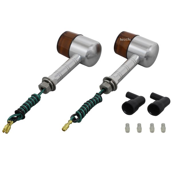 091091-W3 ポッシュ POSH アルミマシンドウインカー71 スーパーロングステー シングル球 シルバー/オレンジ