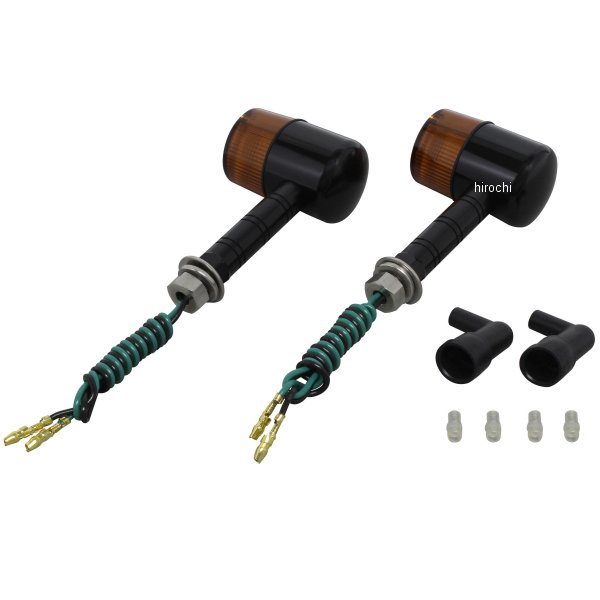 091091-W6 ポッシュ POSH アルミマシンドウインカー71 スーパーロングステー シングル球 黒/オレンジ