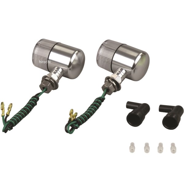 091092-N3 ポッシュ POSH アルミマシンドウインカー 汎用 71タイプ ナローショートステー シングル球 シルバー/クリアー