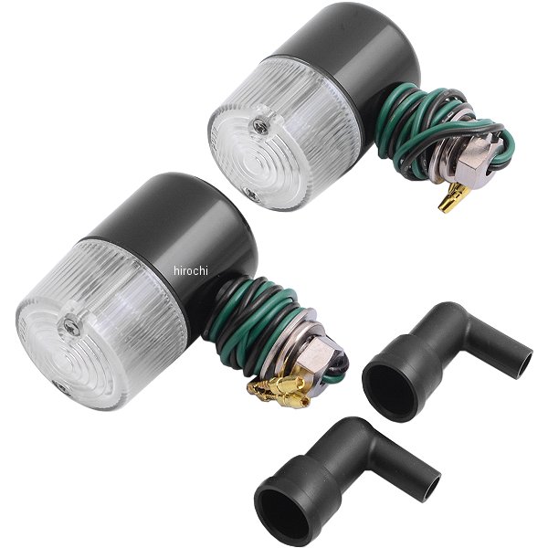 091092-N6 ポッシュ POSH アルミマシンドウインカー 汎用 71タイプ ナローショートステー シングル球 黒/クリアー