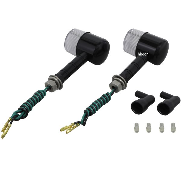 091092-W6 ポッシュ POSH アルミマシンドウインカー71 スーパーロングステー シングル球 黒/クリア