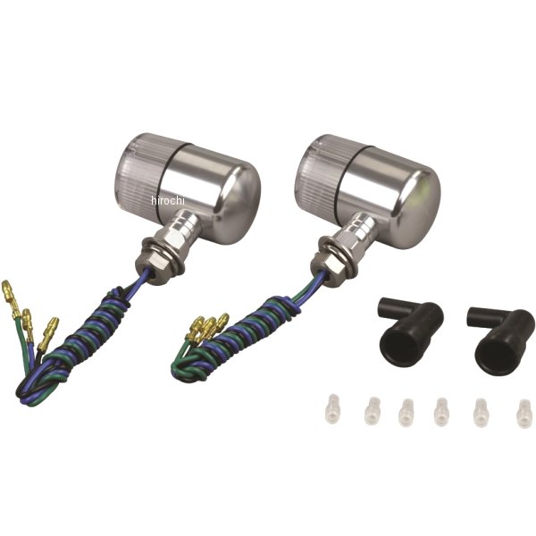 091492-N3 ポッシュ POSH アルミマシンドウインカー 汎用 71タイプ ナローショートステー ダブル球 シルバー/クリアー