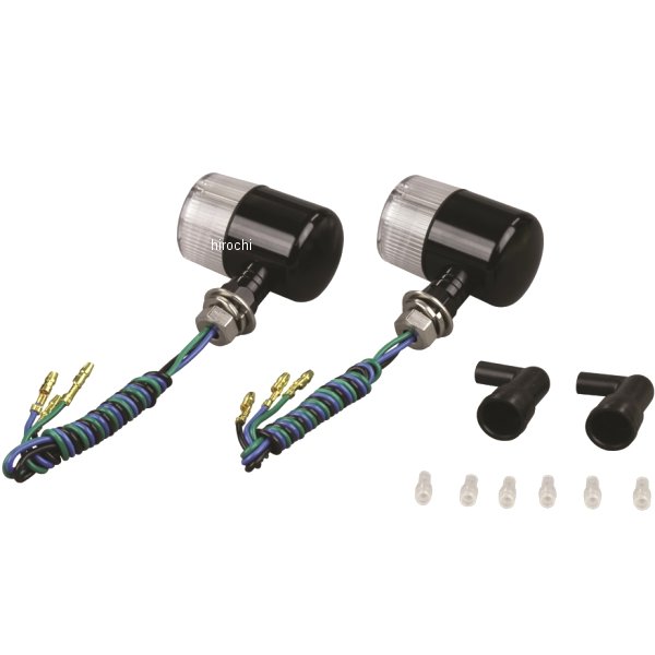 091492-N6 ポッシュ POSH アルミマシンドウインカー 汎用 71タイプ ナローショートステー ダブル球 黒/クリアー