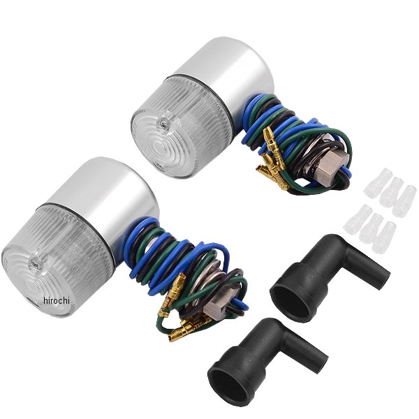 091492-S3 ポッシュ POSH アルミマシンドウインカー 汎用 71タイプ ショートステー ダブル球 シルバー/クリアー