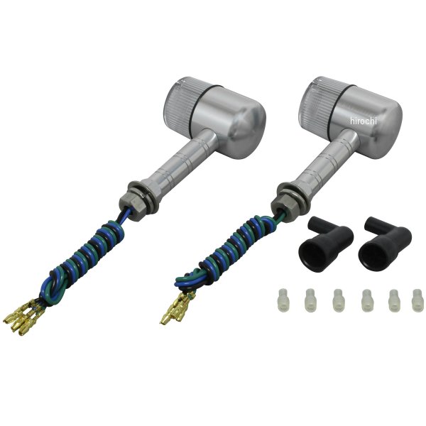 091492-W3 ポッシュ POSH アルミマシンドウインカー71 スーパーロングステー ダブル球 シルバー/クリア