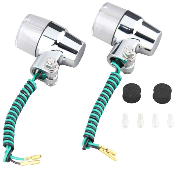 093033 ポッシュ POSH スーパーバイクミニタイプウインカー メッキ/クリア シングル球用 2個入り