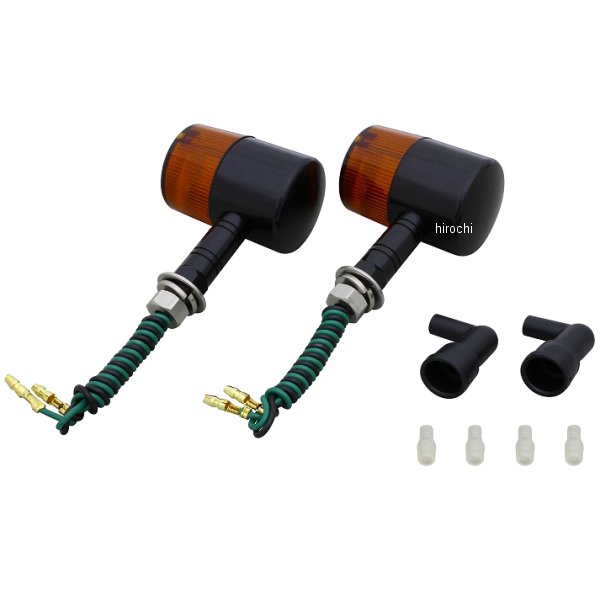 093091-26 ポッシュ POSH ミドルマシンドウインカー 71タイプ ロングステー S球 バルブ無し 黒/オレンジ