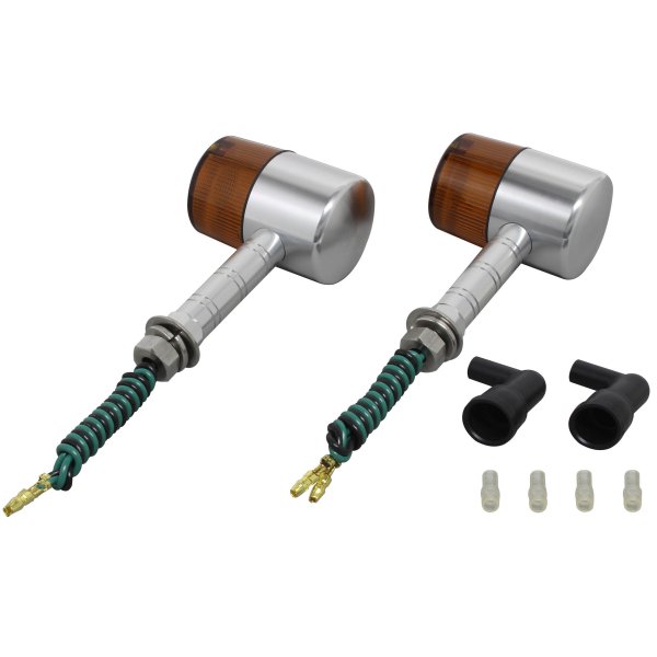 093091-W3 ポッシュ POSH ミドルマシンドウインカー71 スーパーロングステー シングル球 シルバー/オレンジ