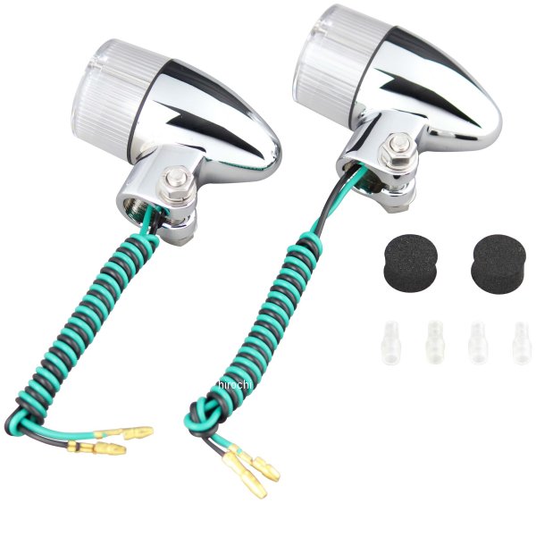 093099 ポッシュ POSH ウインカー砲弾タイプ 電球無し シングル球 メッキ/クリア  2個入り