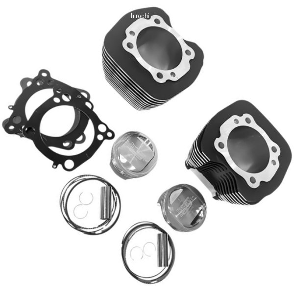 0931-1032 RP201-119WD Revolution Performance シリンダーキット 107" ソフテイル、ツーリング、ダイナ 黒/ハイライト