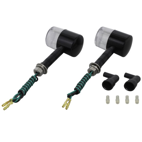 093191-W6 ポッシュ POSH ミドルマシンドウインカー71 スーパーロングステー シングル球 黒/クリア