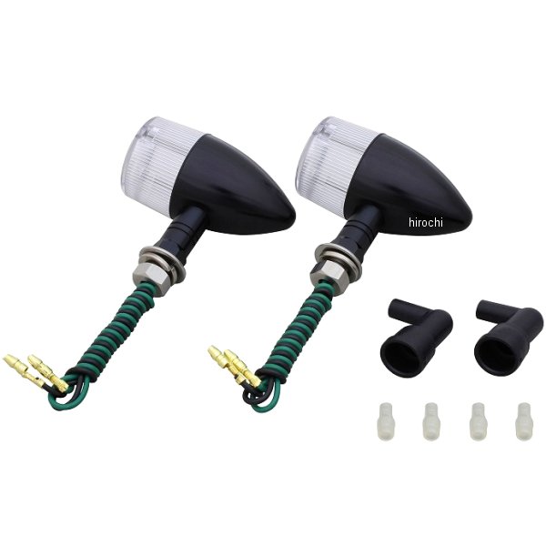 093199-26 ポッシュ POSH ミドルマシンドウインカー 砲弾タイプ ショートステー S球 バルブ無し 黒/クリア