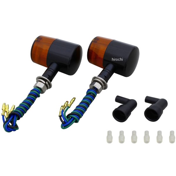 093492-26 ポッシュ POSH ミドルマシンドウインカー 71タイプ ショートステー W球 バルブ無し 黒/オレンジ